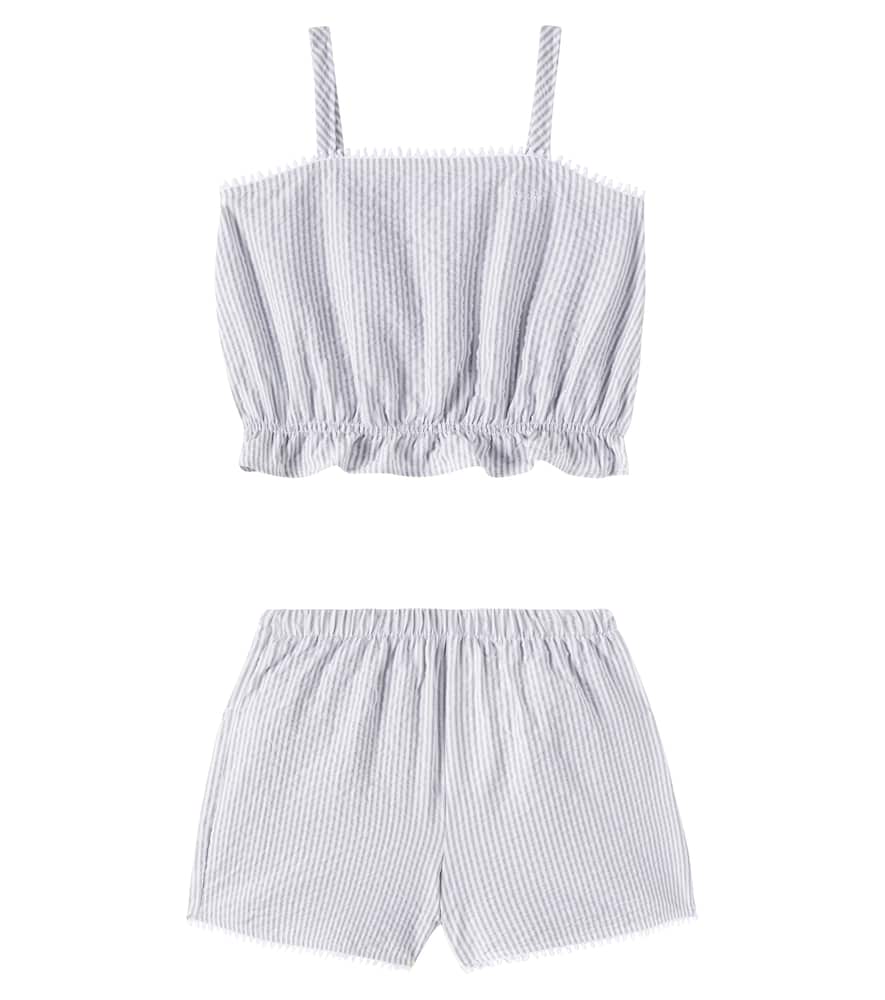 Il Gufo Cotton top and shorts set