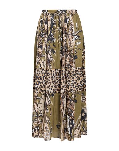 Woman Maxi skirt Military green Size S Cotton
