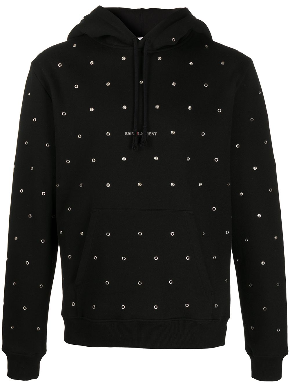 Eyelet detail hoodie - Black