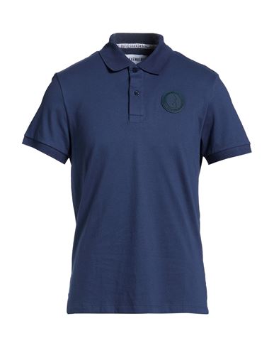 Man Polo shirt Navy Size M Cotton, Elastane