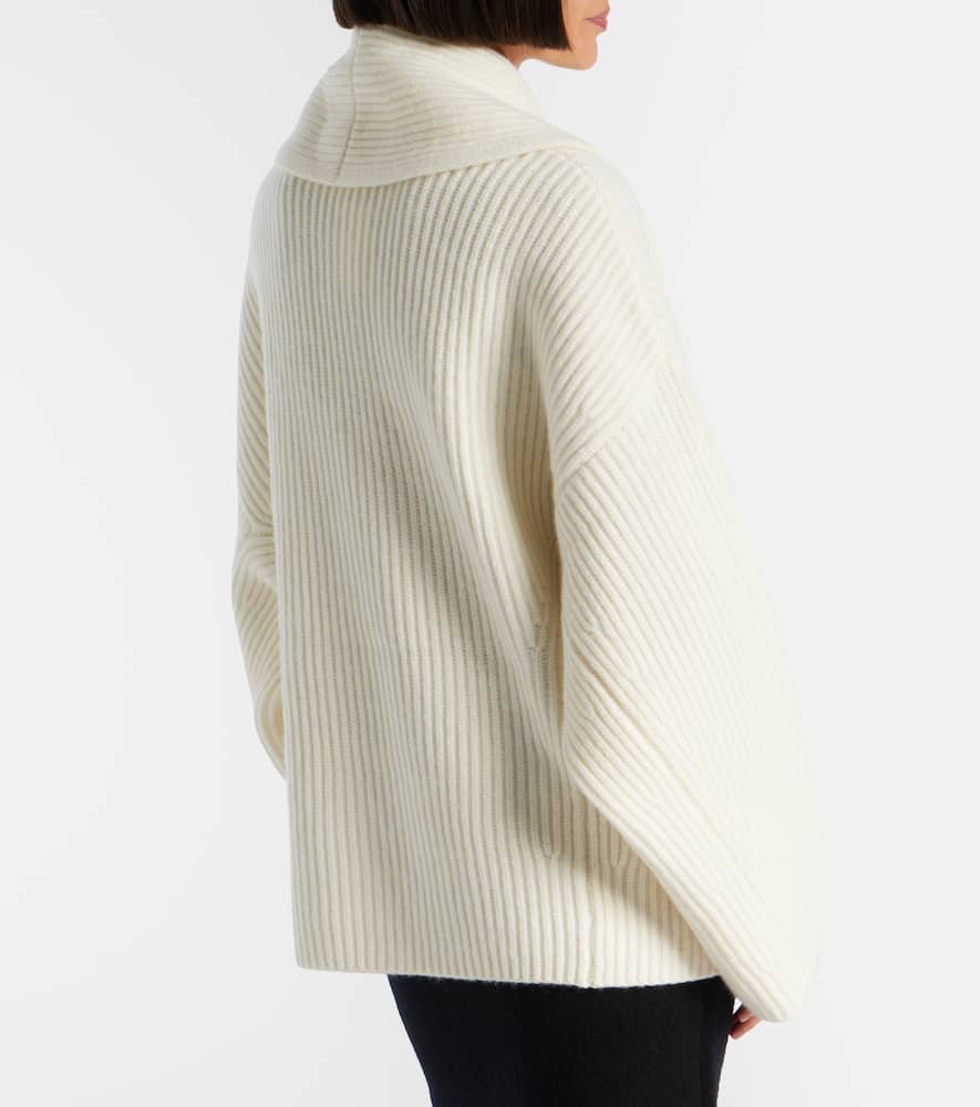 Ribbed-knit wool-blend jacket