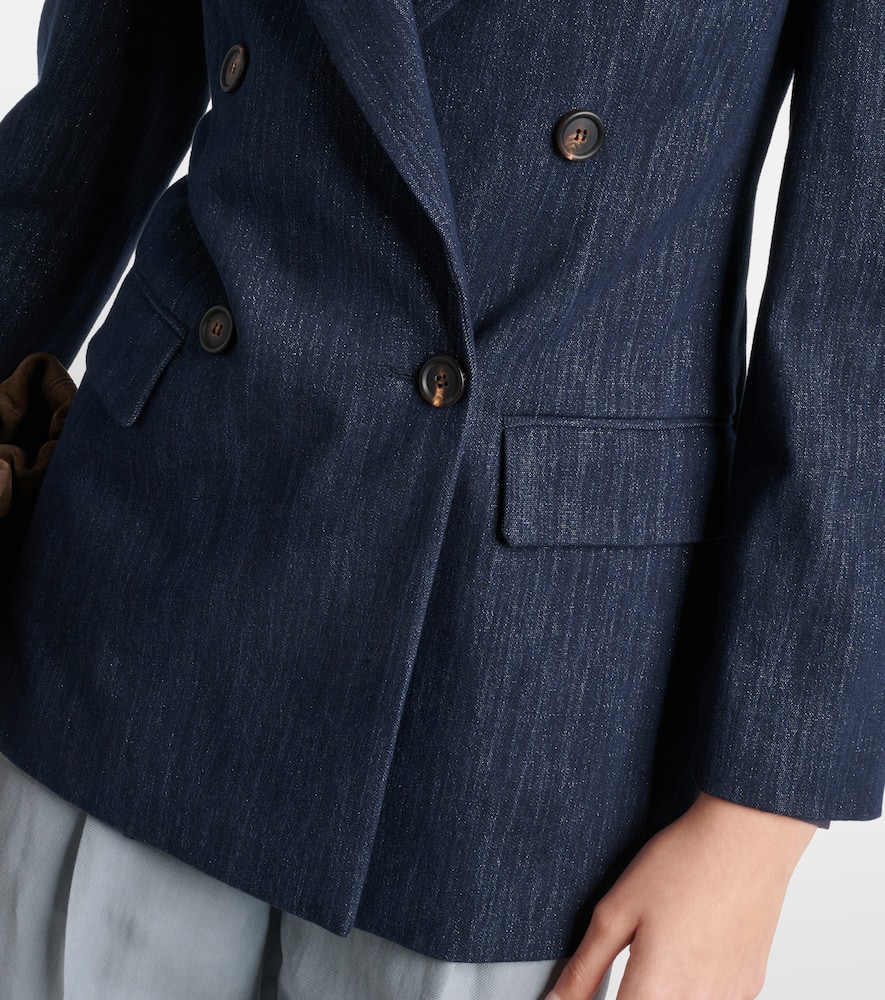 Metallic cotton-blend blazer