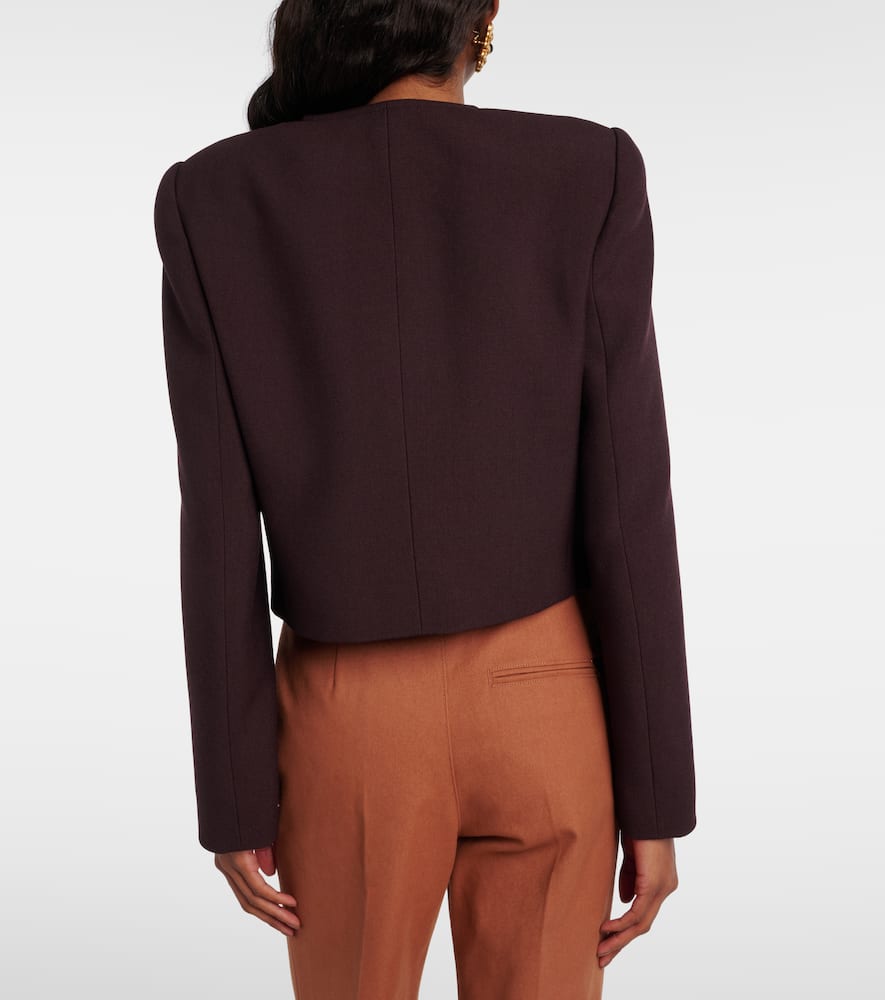 Chloé Cropped virgin wool crêpe jacket