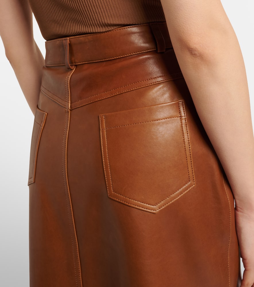 Ghalia leather pencil skirt