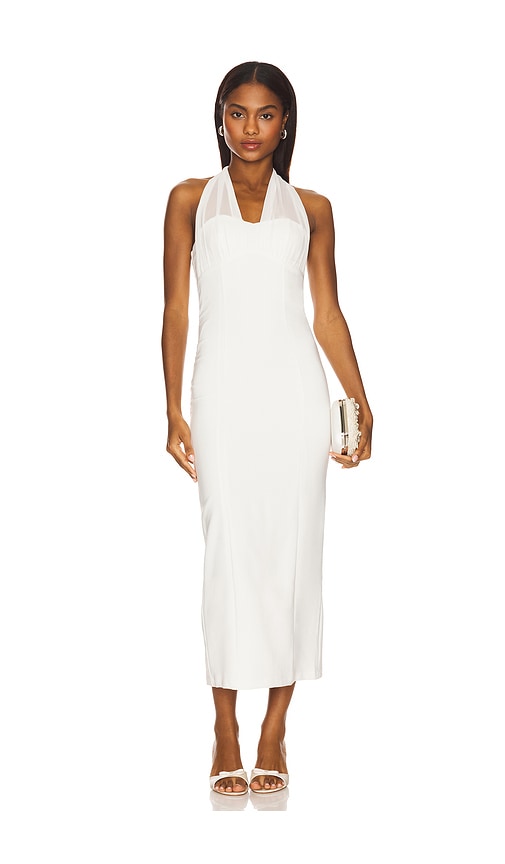 MORE TO COME Fiona Midi Dress in White.  XS. Also in L, M, S