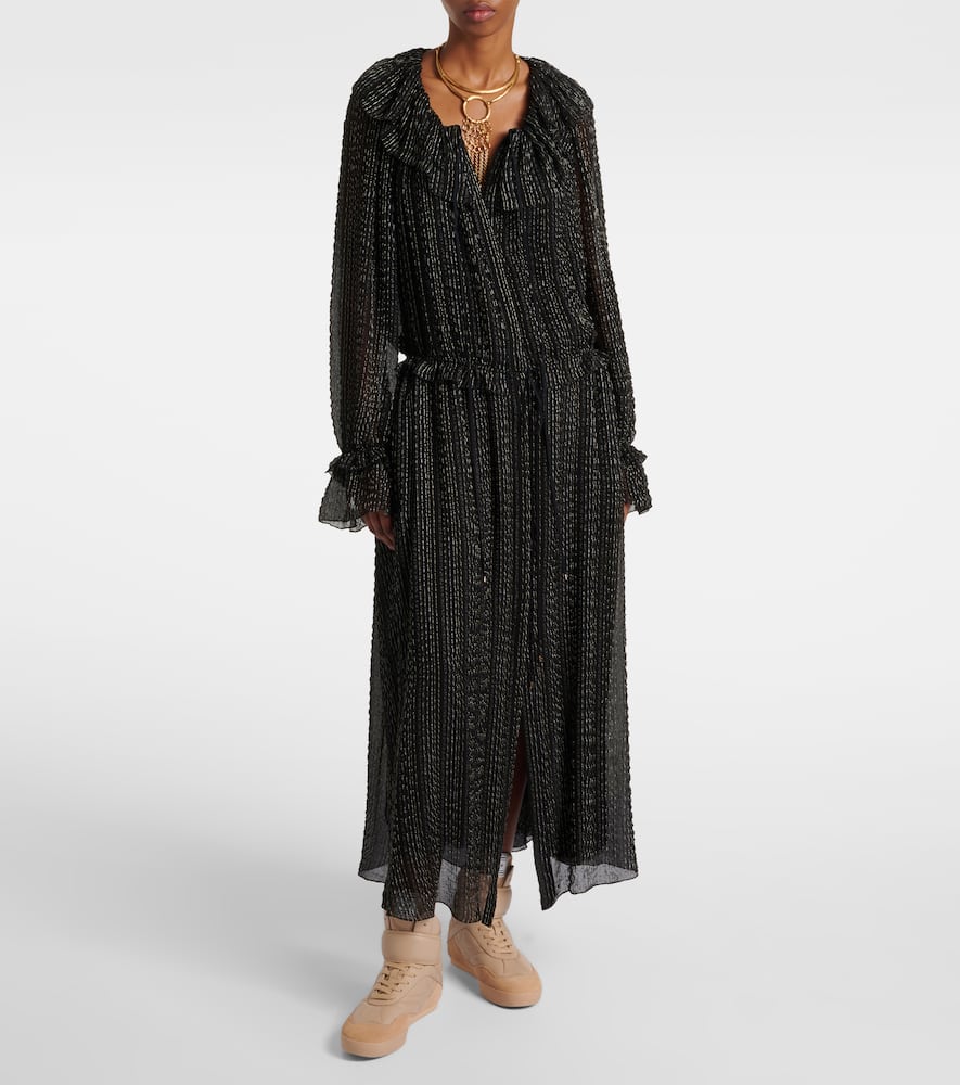 Chloé Ruffled gathered silk-blend gown