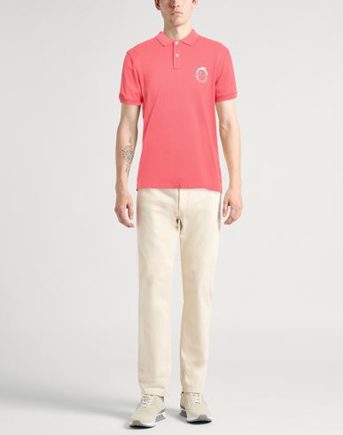 Man Polo shirt Coral Size S Cotton