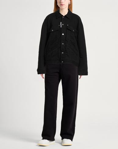 Woman Denim outerwear Black Size 2 Cotton, Elastane
