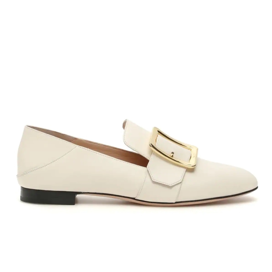 Ladies Janelle White Leather Loafers