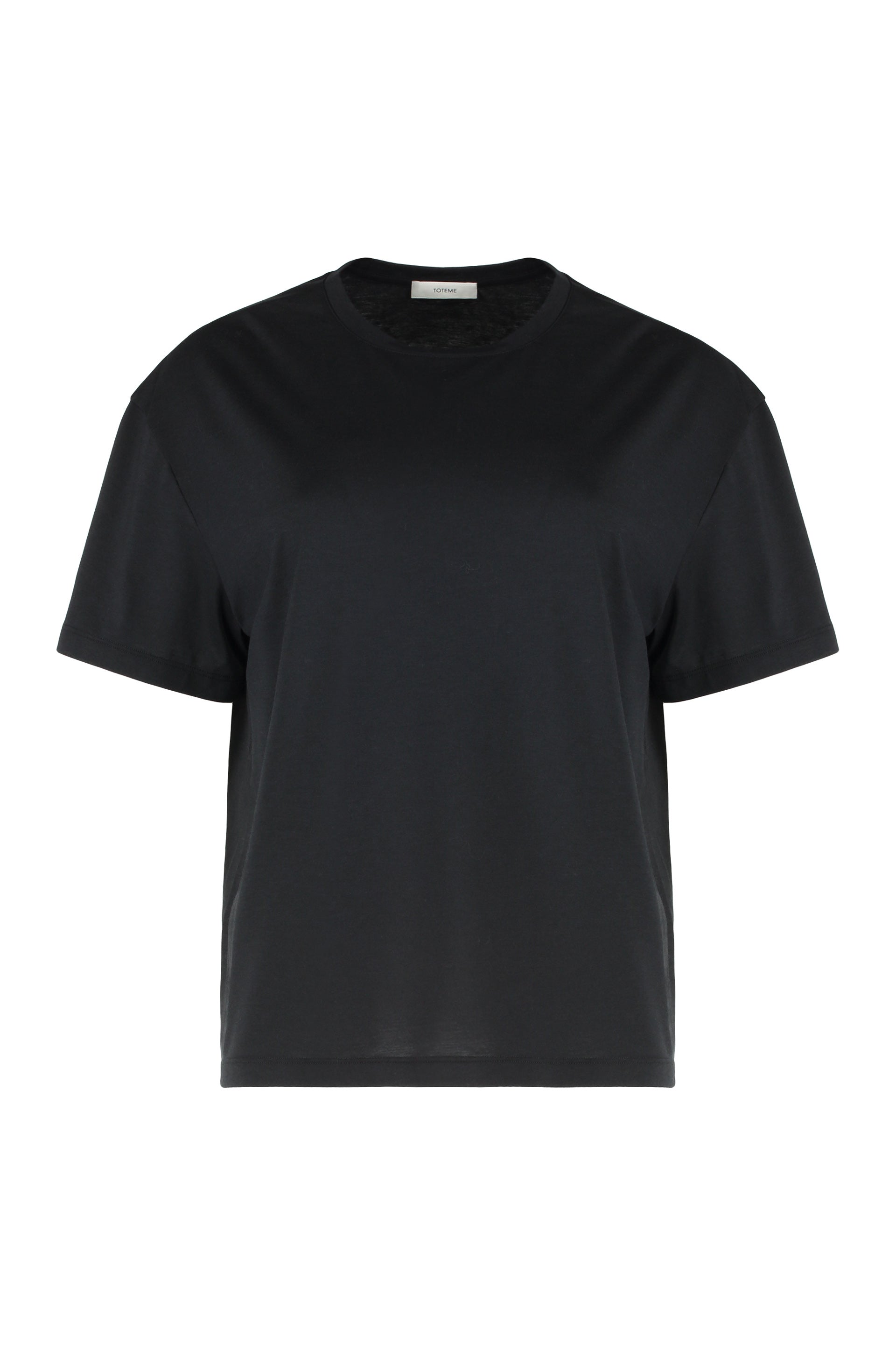 Totême Cotton-Blend T-Shirt with Ribbed Crew Neck