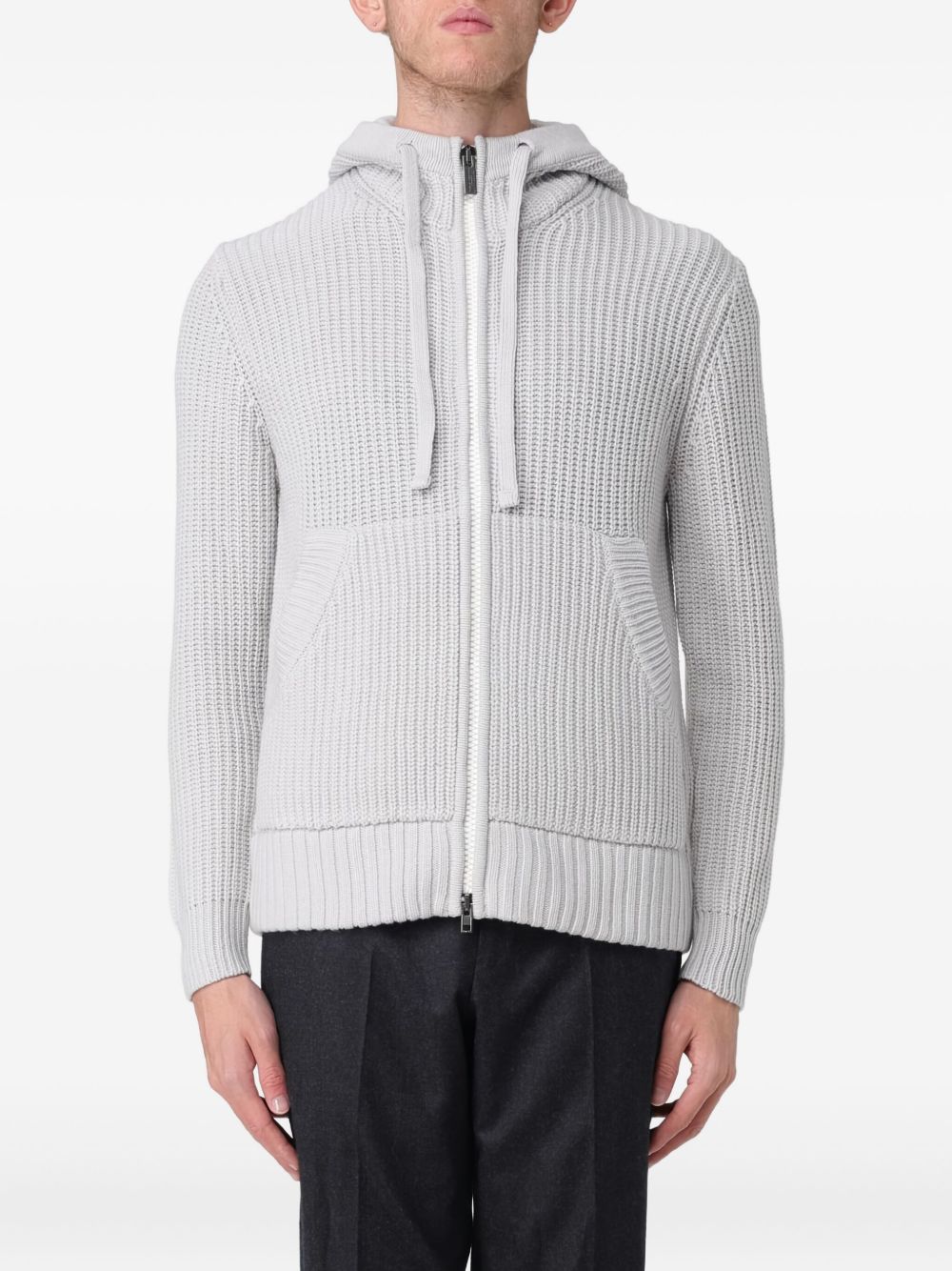 Paolo Pecora ribbed-knit cardigan - Grey