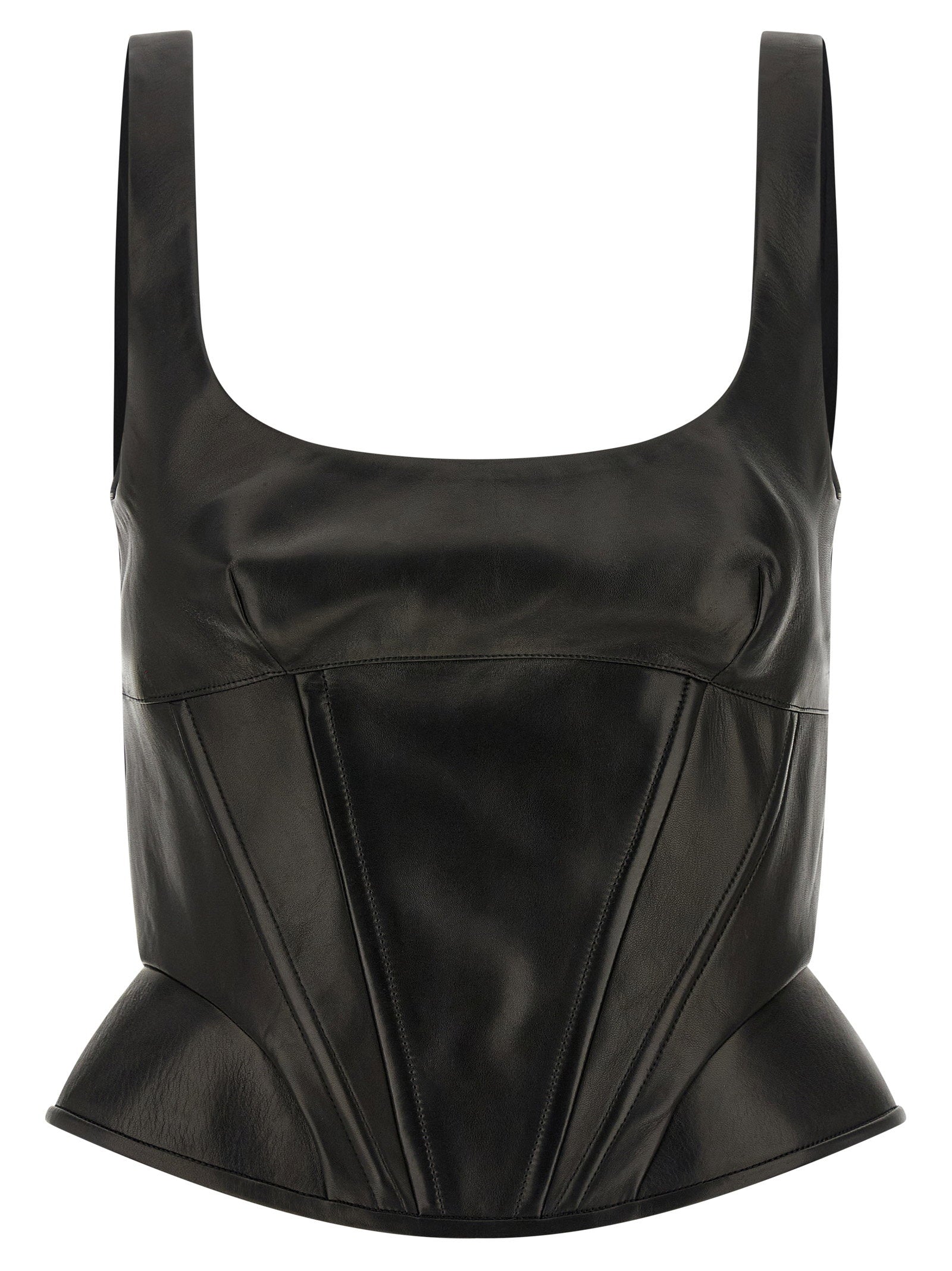 Peplos Leather Top
