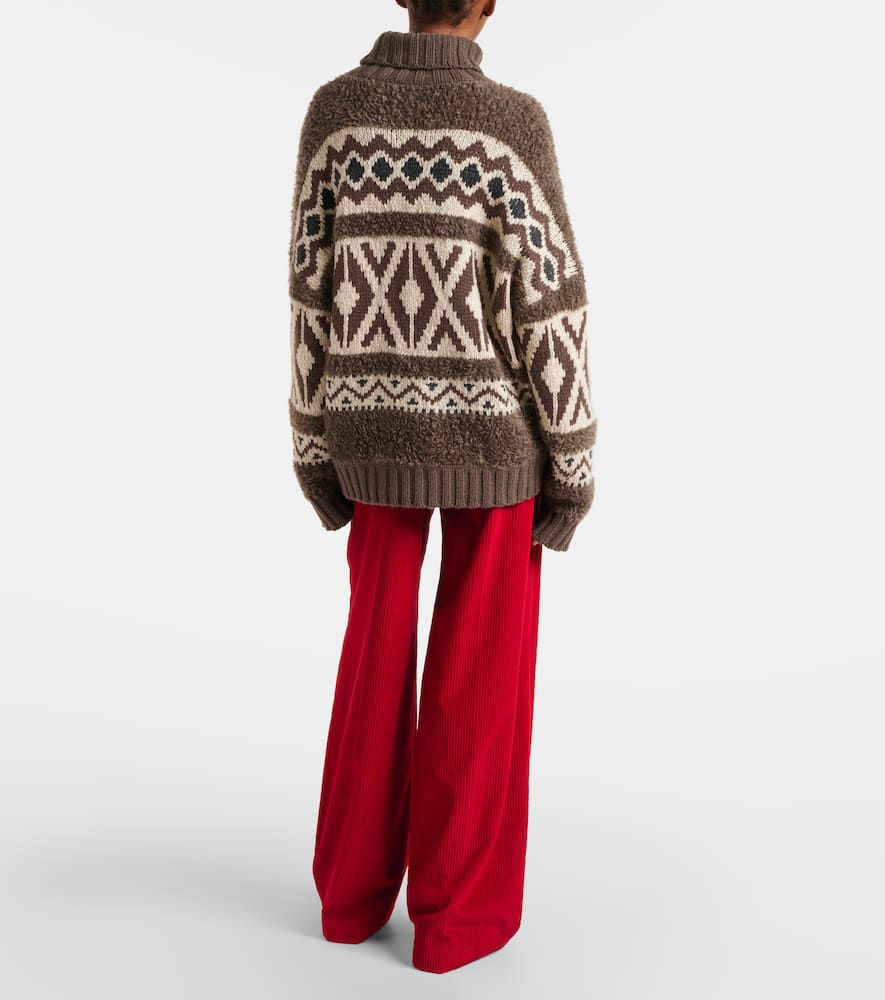 Intarsia wool turtleneck sweater