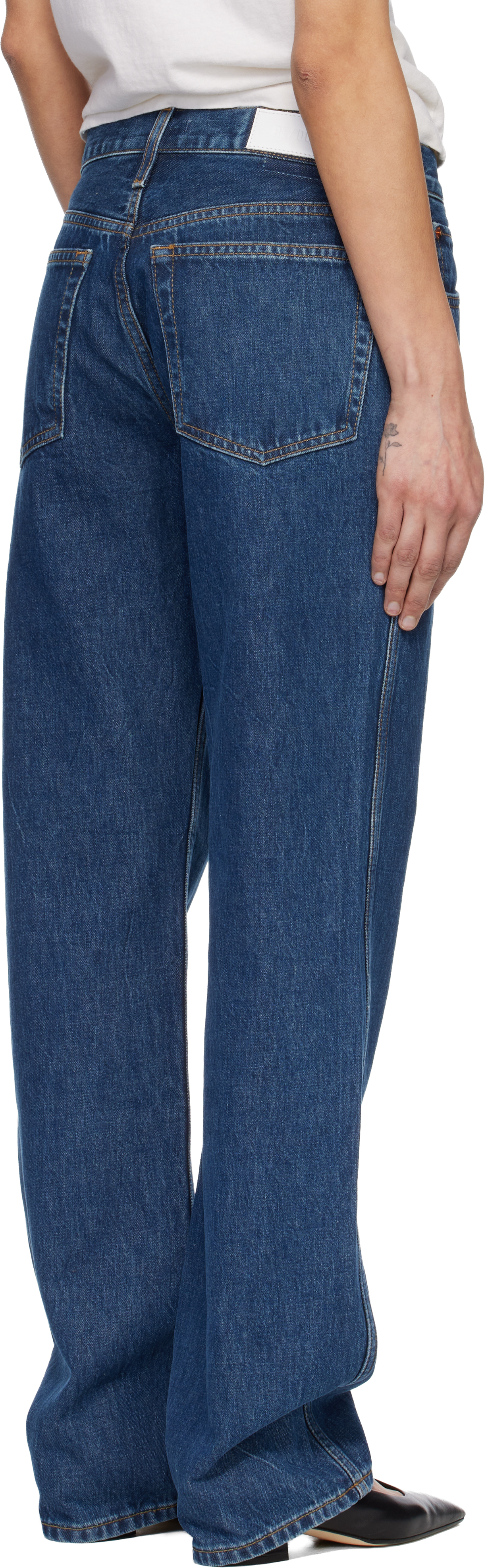 Blue 90s Mid Rise Loose Jeans