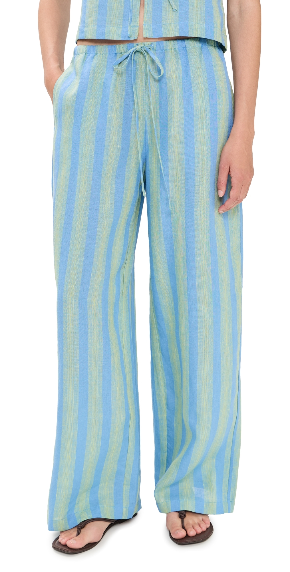 Mateo Linen Pants Seaport Stripe