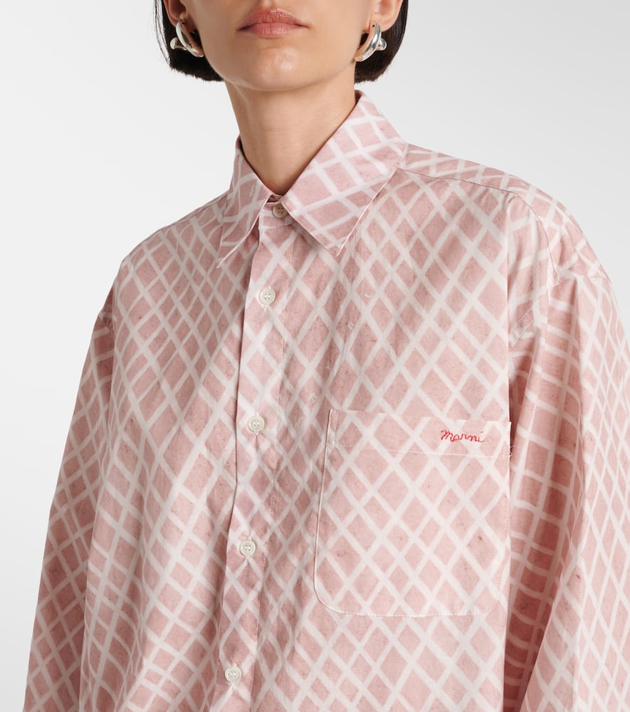 Checked cotton poplin shirt
