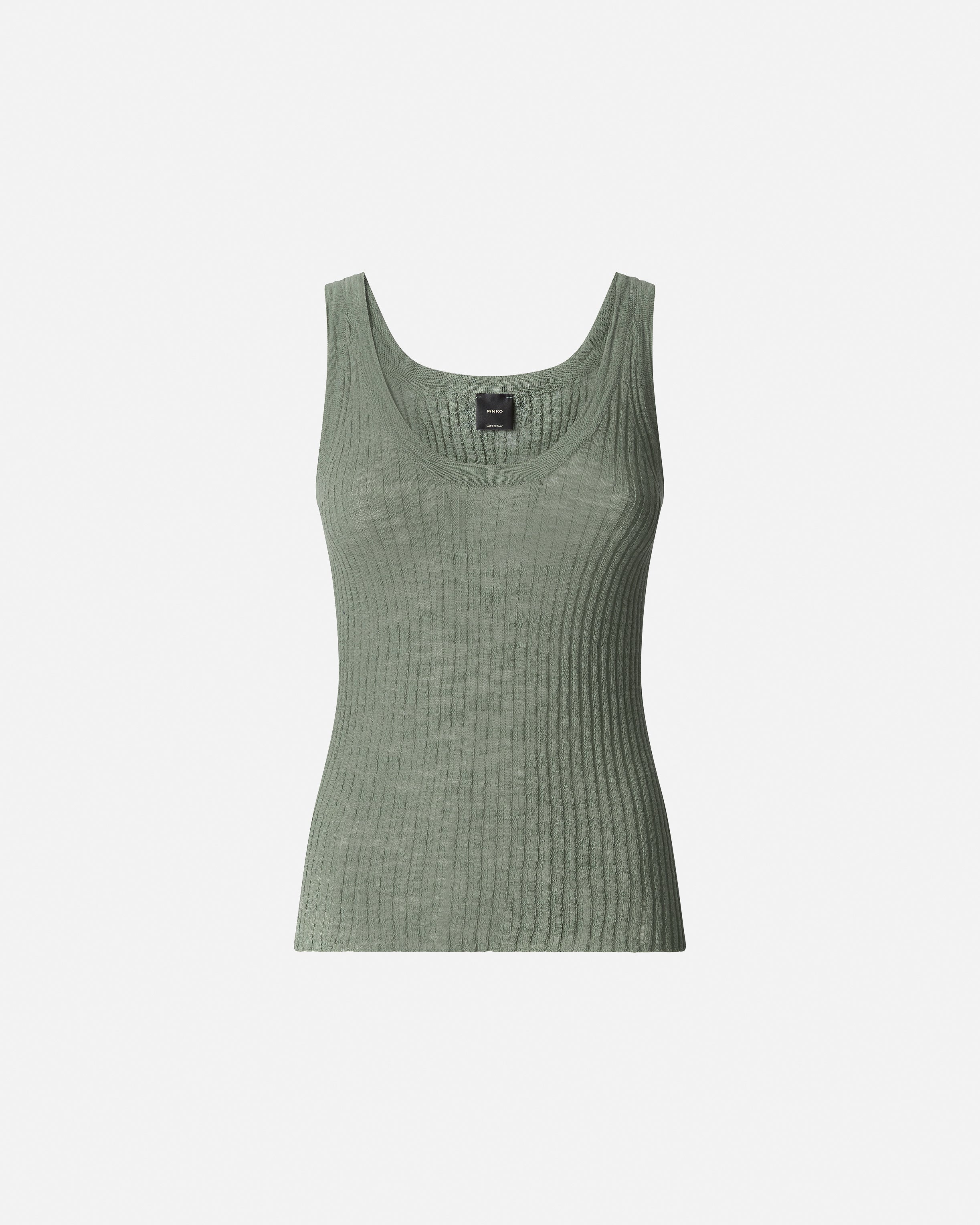 Ribbed vest top with logo - L