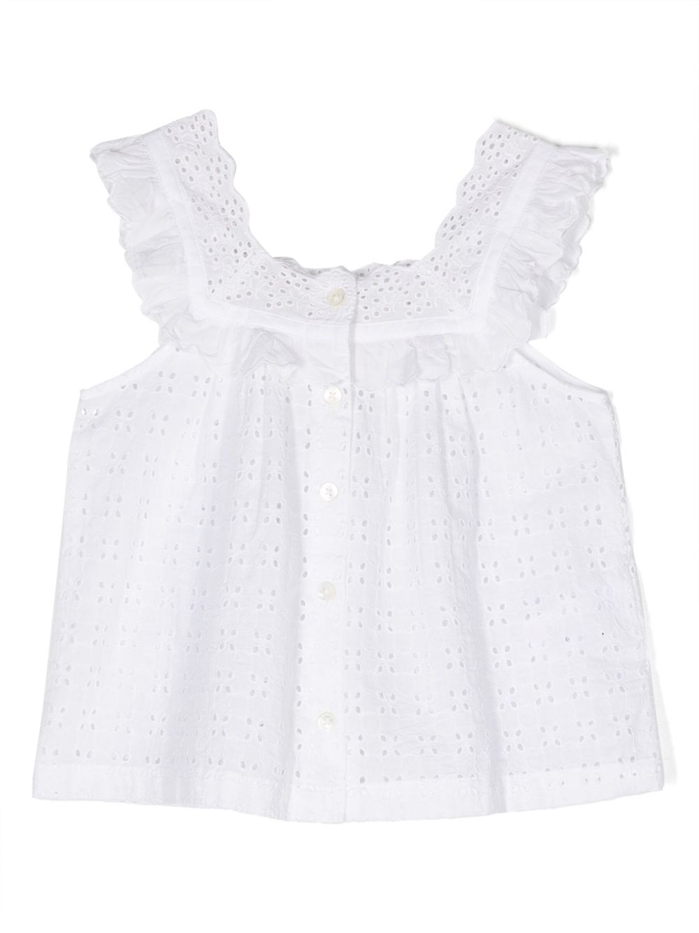 Hoppers sleeveless broderie-anglaise blouse - White