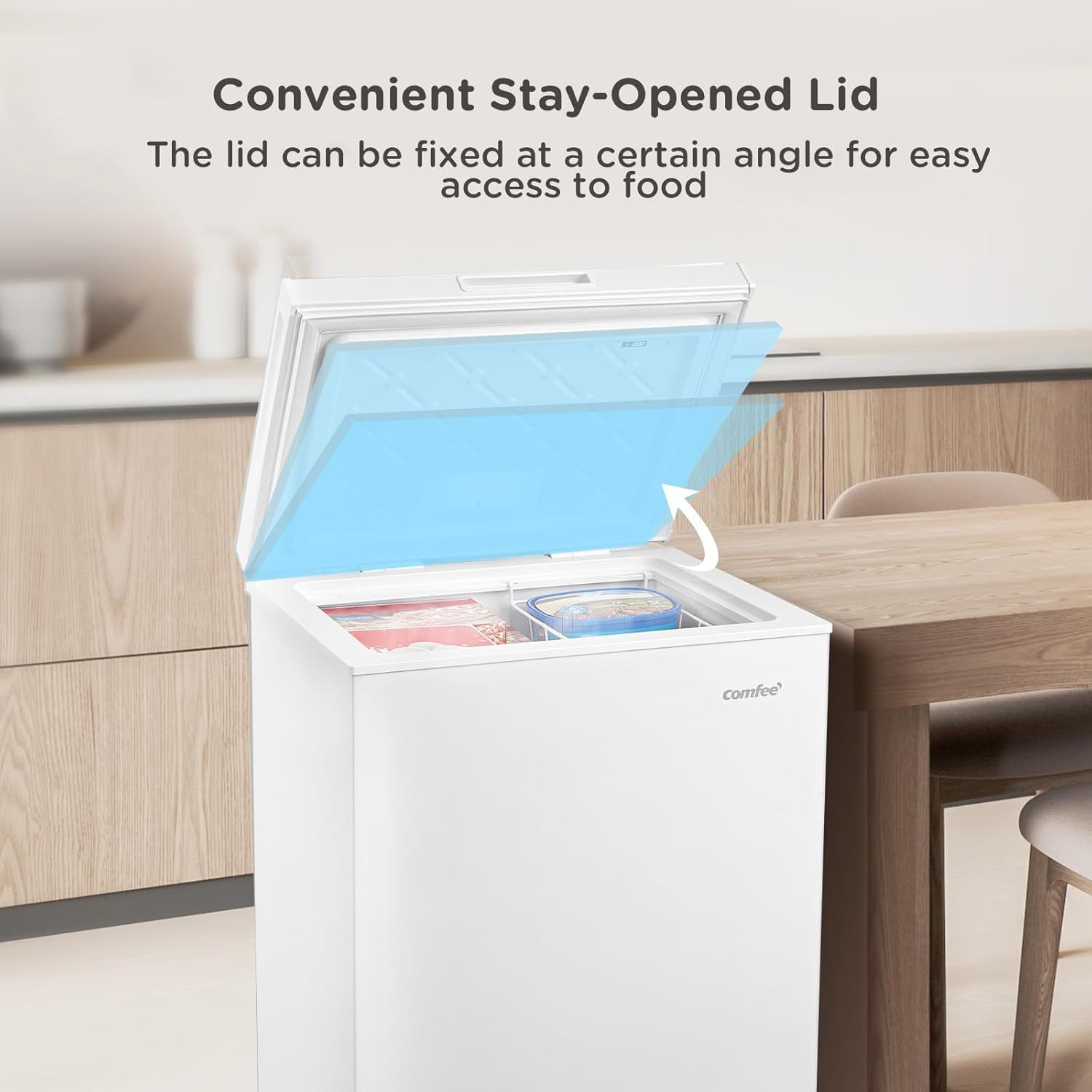 Living And Home 143L Chest Freezer With Digital Temperature Control Fridge&freezer Convertion In White