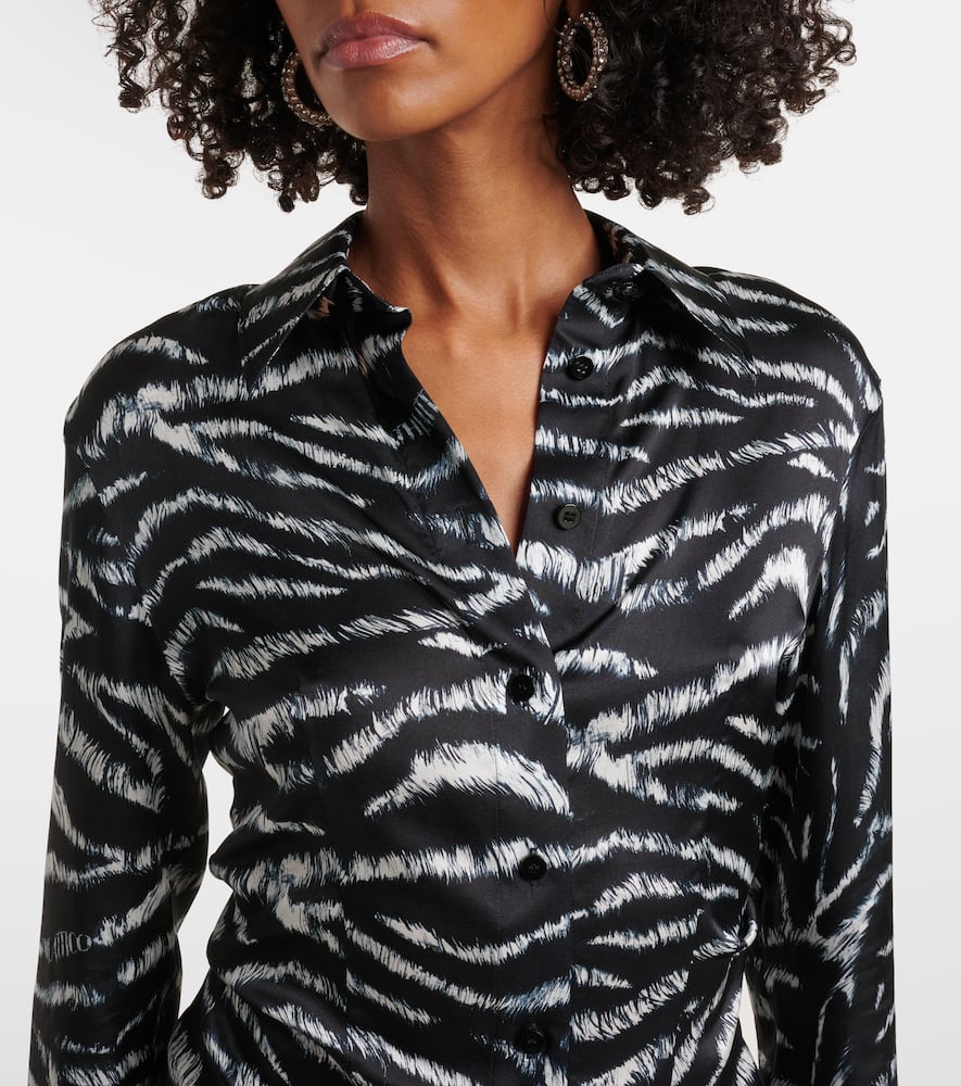 Zebra-print satin shirt