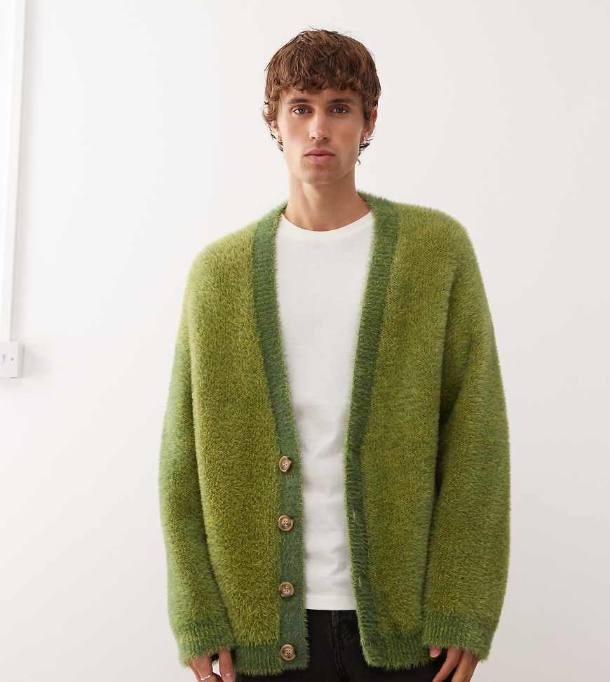 Fluffy green cardigan