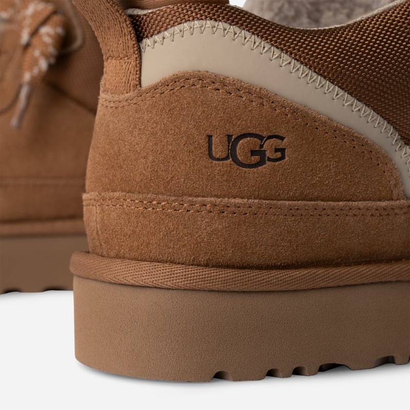 ® Men's Lowmel Suede/Textile/Recycled Materials Sneakers in Chestnut