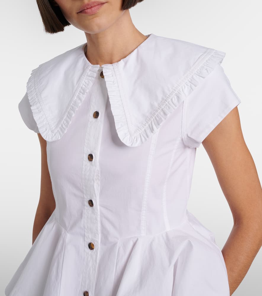 Ruffled cotton-blend shirt
