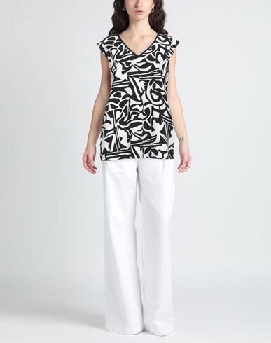 Woman Top Black Size 6 Viscose, Linen