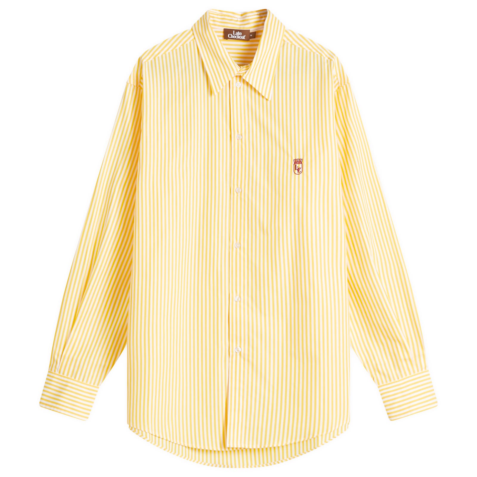 Late Checkout Men's Striped Western Shirt in Yellow/White