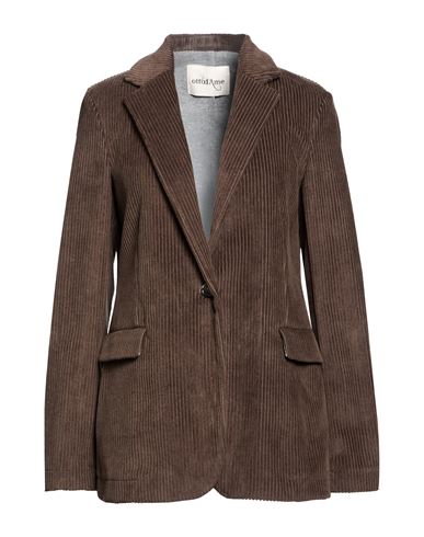 Woman Blazer Chocolate brown Size 10 Cotton
