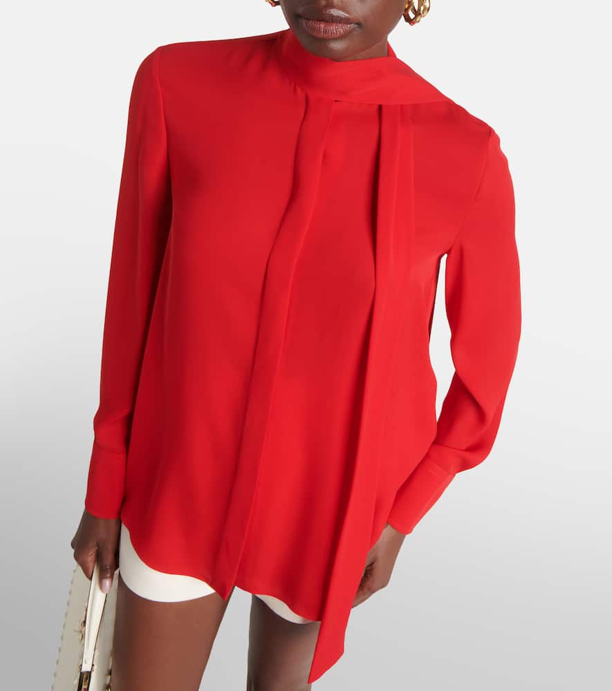 Bow-detail silk blouse