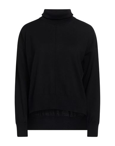 Woman Turtleneck Black Size 10 Merino Wool