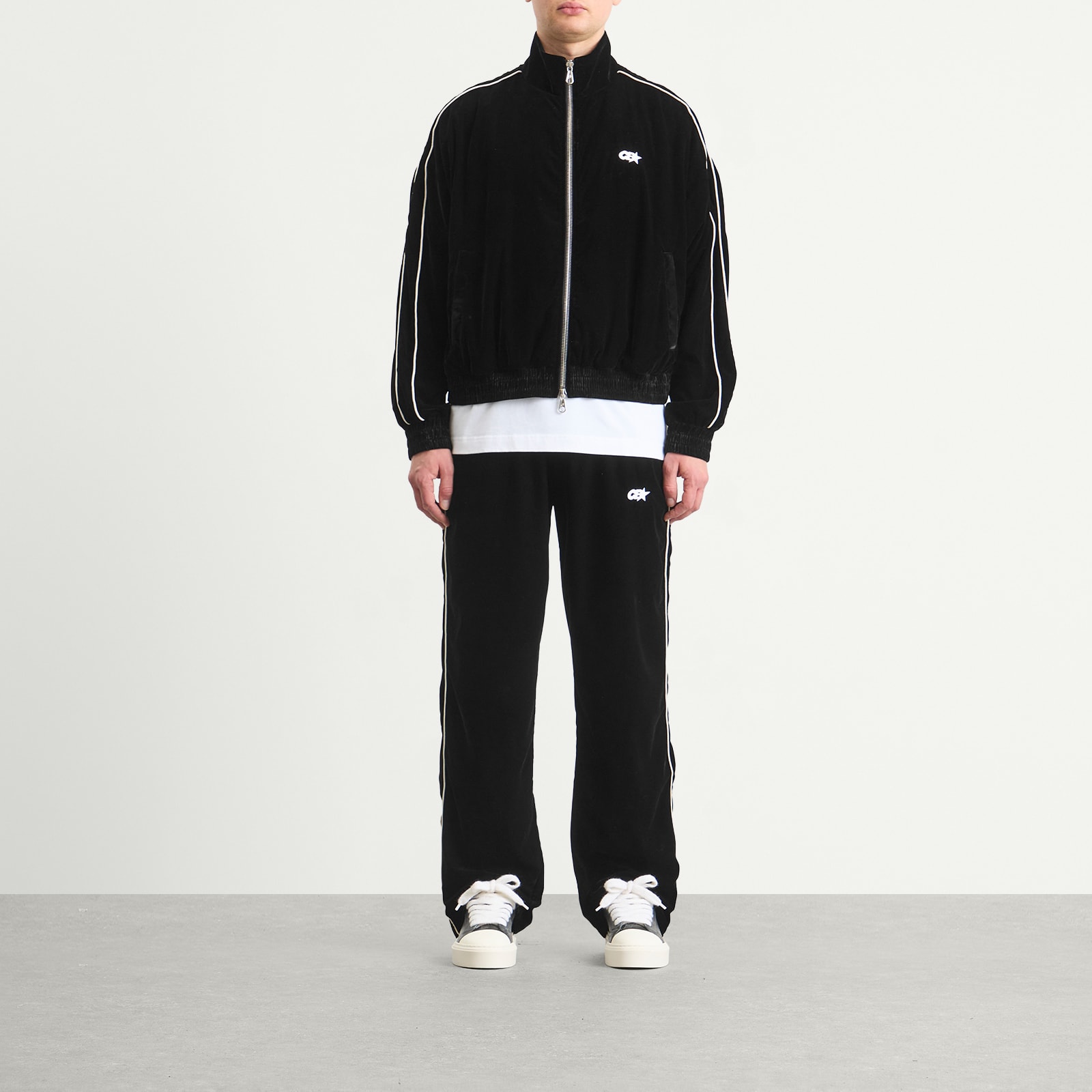 Men's Velour Track Jacket Black