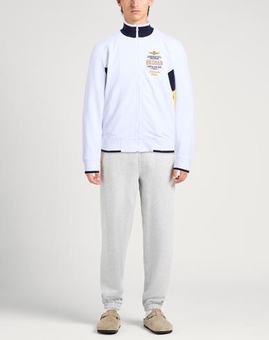Man Sweatshirt White Size L Cotton, Elastane