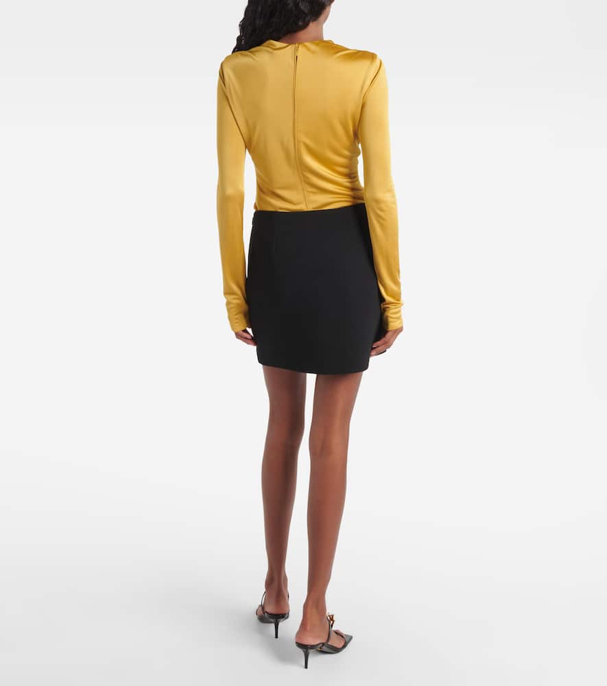 Virgin wool crêpe miniskirt