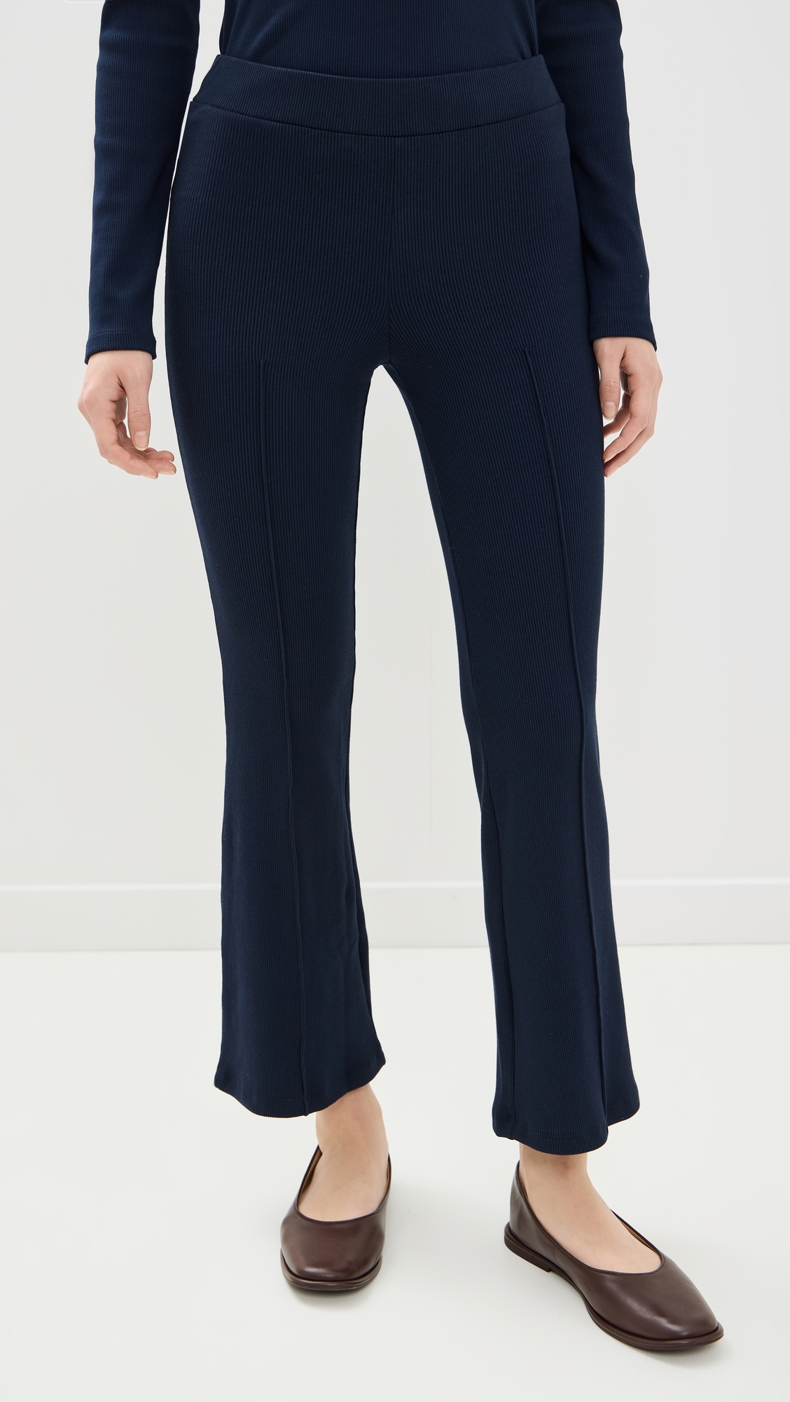 The Rib Kick Flare Pants Navy