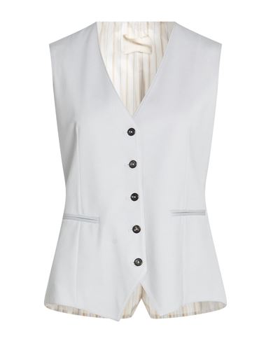 Woman Tailored Vest Light grey Size 6 Cotton, Elastane