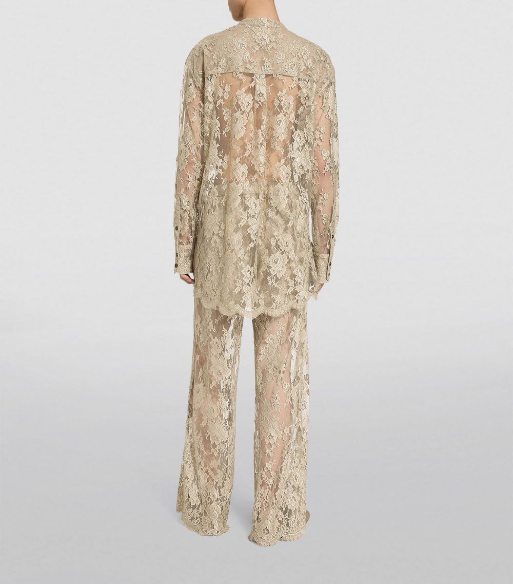 Lace Stand-Collar Shirt