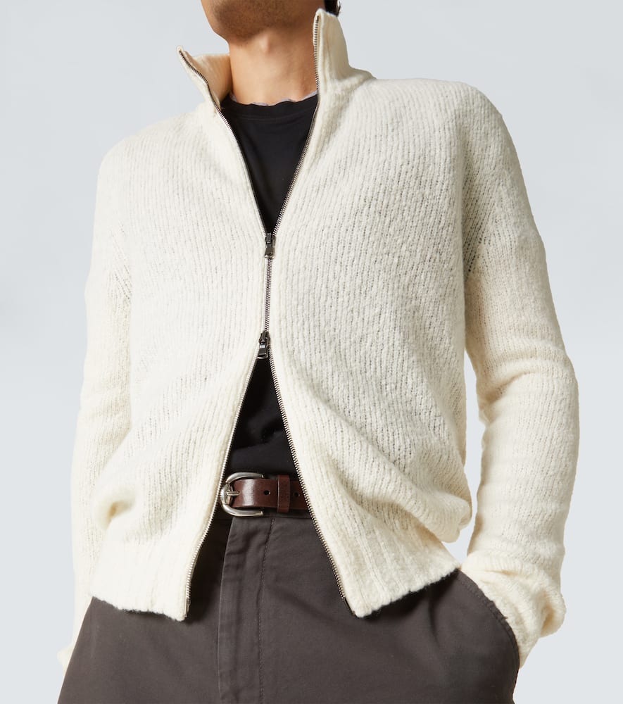 Wool and cashmere-blend zip-up sweater