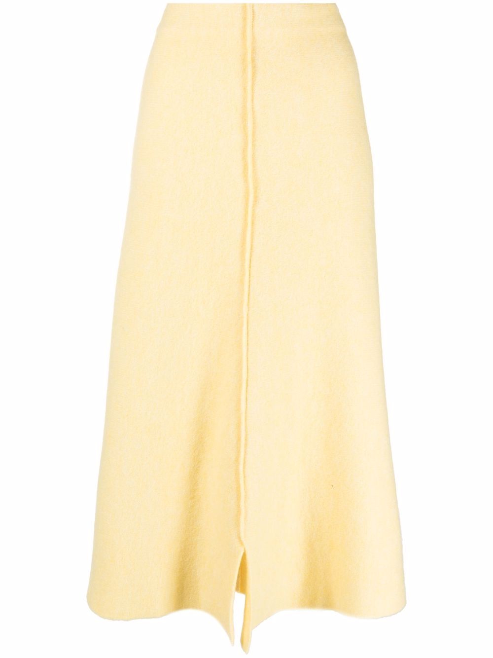 Central pleat A-line skirt - Yellow