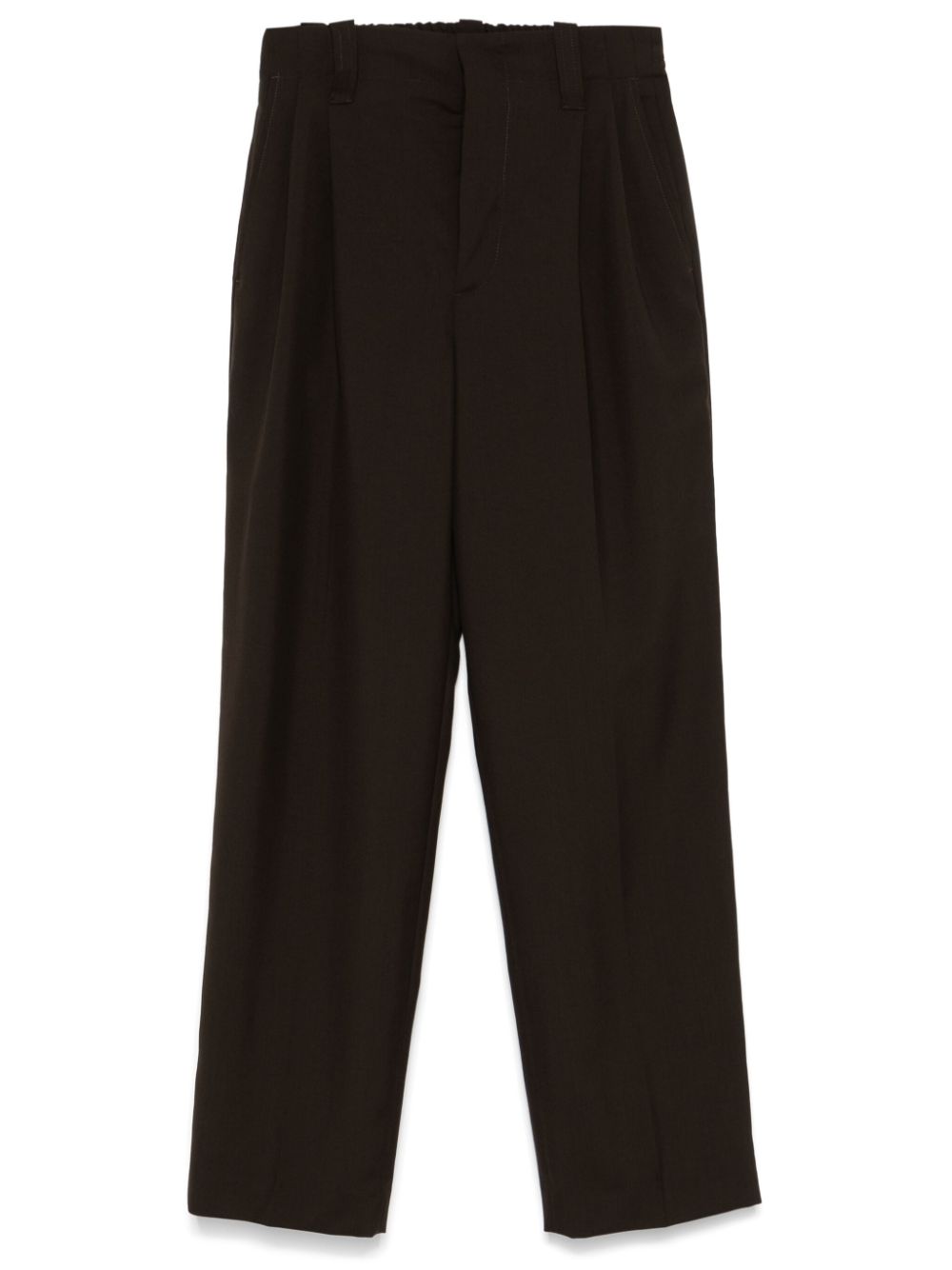 Pleat-detail trousers - Brown