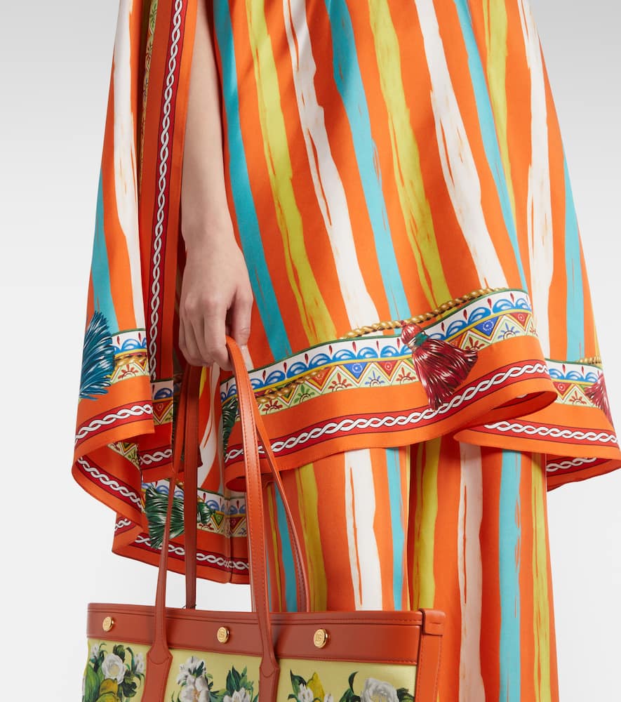 Oversized striped silk shirt