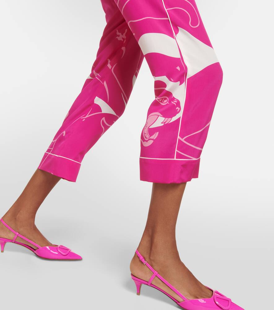 Panther crêpe de chine pants