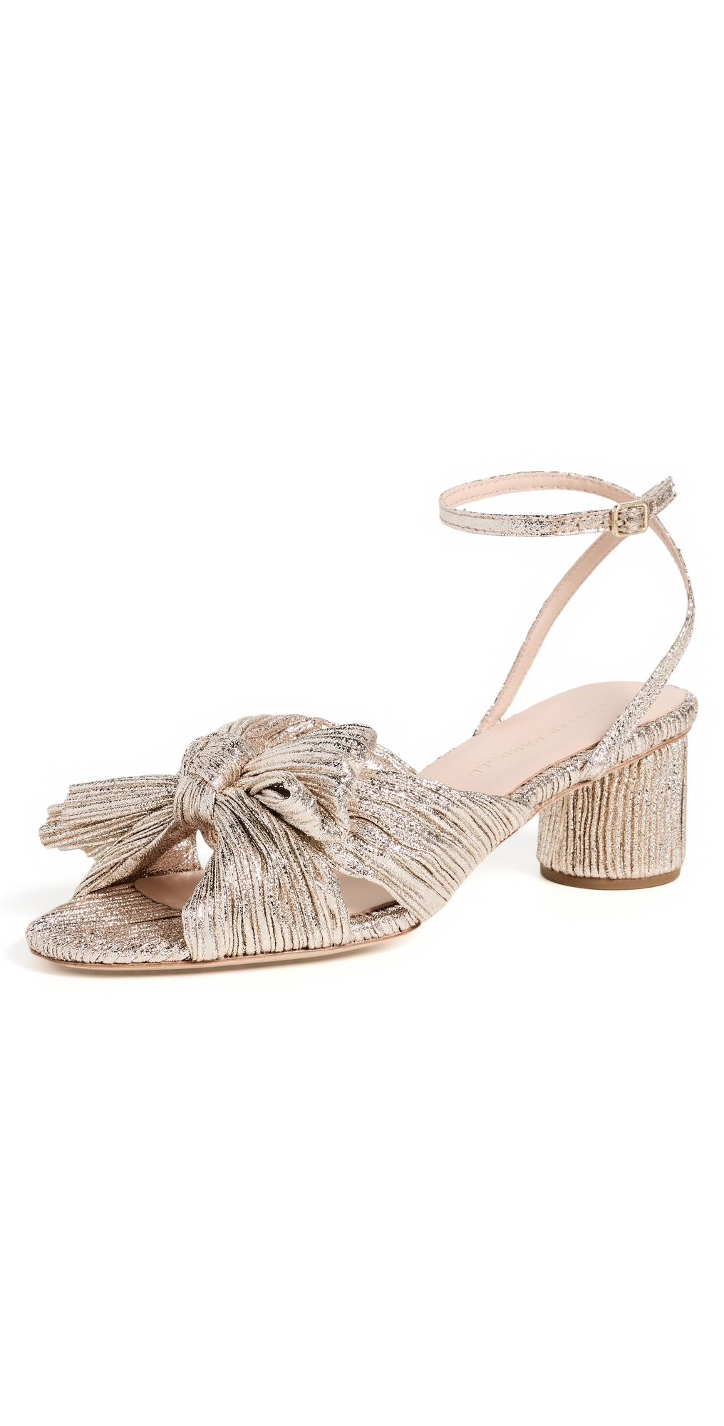 Dahlia Pleated Knot Mules Champagne