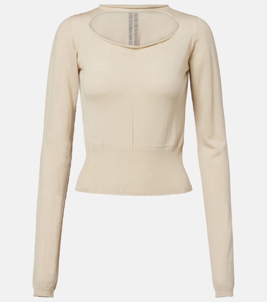 Cutout virgin wool top