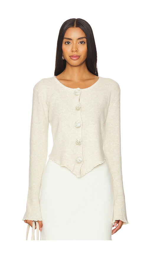 Bubish x REVOLVE Rosette Knit Cardigan in Chocolate. - S also in XS