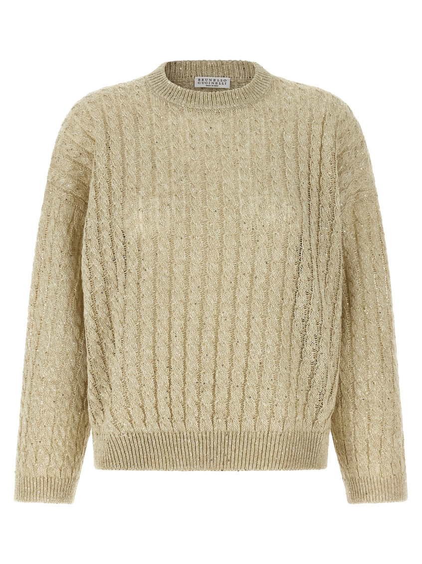 Brunello Cucinelli - cable knit crew neck sweater long sleeve