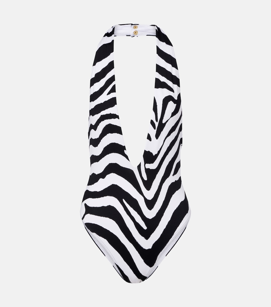 Zebra-print swimsuit