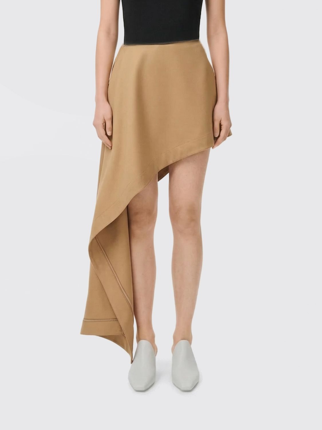 Cotton And Silk Skirt Beige