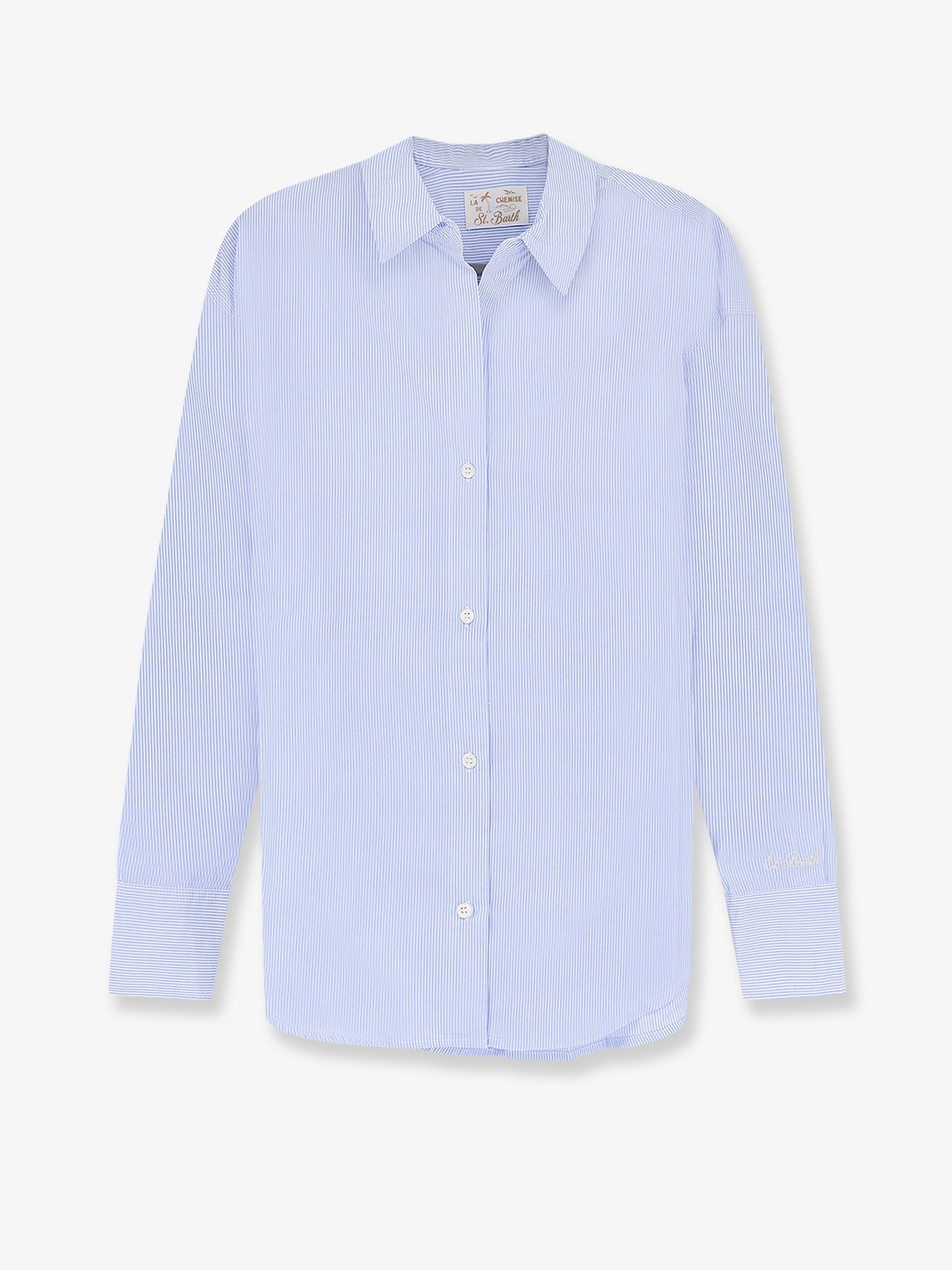 Striped Cotton Shirt — Blue